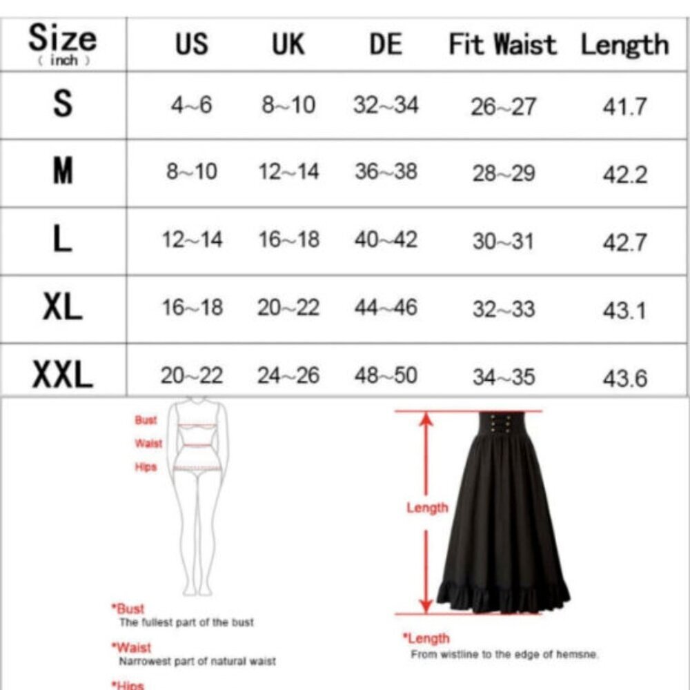 Scarlet Darkness Maxi Skirt Size XL Corset Victorian Witchy Steampunk Baddie Emo - Picture 8 of 9